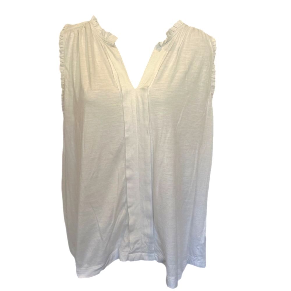 Anthropologie Meadow Rue White Sleeveless Blouse Excellent Condition